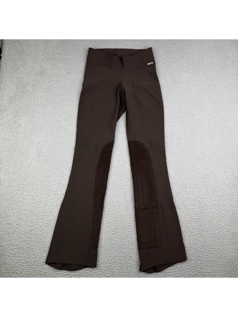 Kerrits Brown Microcord Bootcut Equestrian Breeches Full Leg Patch Women's Small